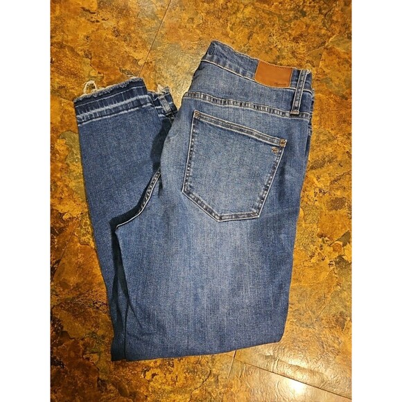 Madewell Button Fly high rise skinny jeans size 32 womens stretch raw hem(A1088) - Picture 2 of 10